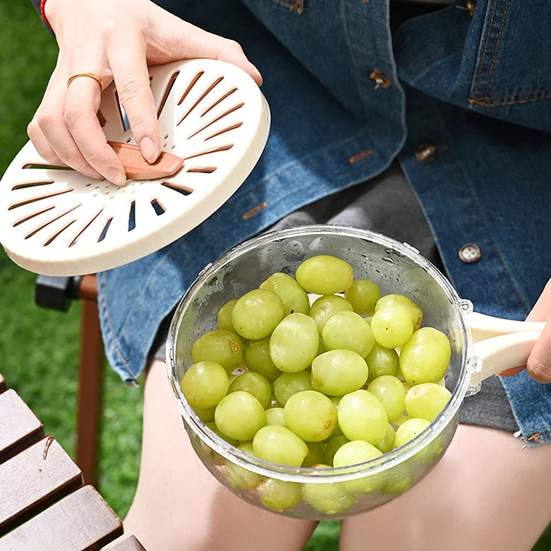 Fruit drain basket with lid – berry grape vegetable washing use
