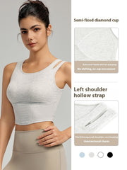Yoga Clothing Top Vest With Chest Pad Hollow Shoulder Strap All-matching