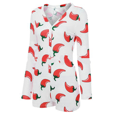 Chili print sexy jumpsuit