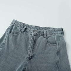 Summer Women's Mid-waist Wide-leg Straight Jeans Women