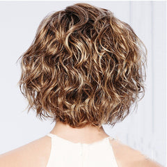 Ladies short volume mixed fluffy wig