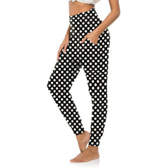 Pants With Pattern Pockets Casual High-waisted Leggings Color Loose Casual Leggings