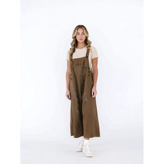 Retro Make Old Ripped Loose Wide Leg Denim Suspender Pants