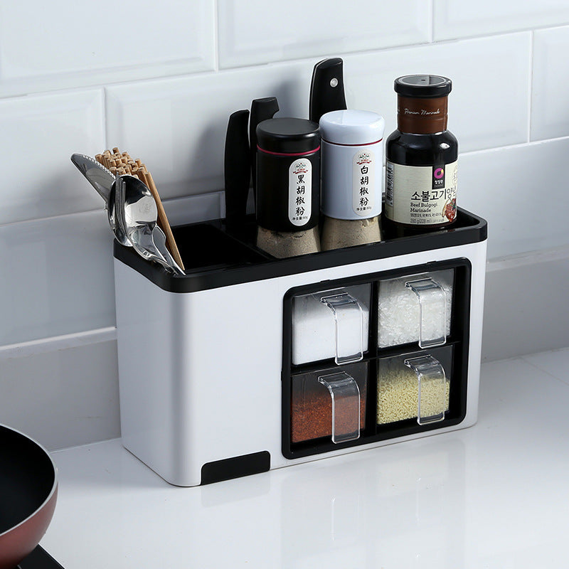 Punch-free kitchen wall shelf – white blue color option detail