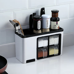 Punch-free kitchen wall shelf – white blue color option detail