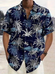 Floral Shirt For Men Cropped Sleeve Quick-Dry Beach Short-Sleeve Floral