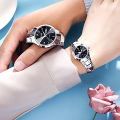 Tungsten Steel Quartz Watch Waterproof Luminous Ladies
