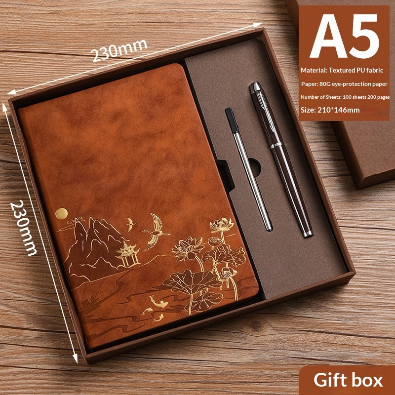 Vintage A5 notebook gift box set – Pick N Drop business gift USA Europe