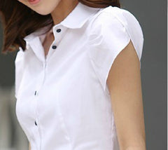 White Shirt Women's Short-sleeved Business Wear Summer Cotton White Shirt
