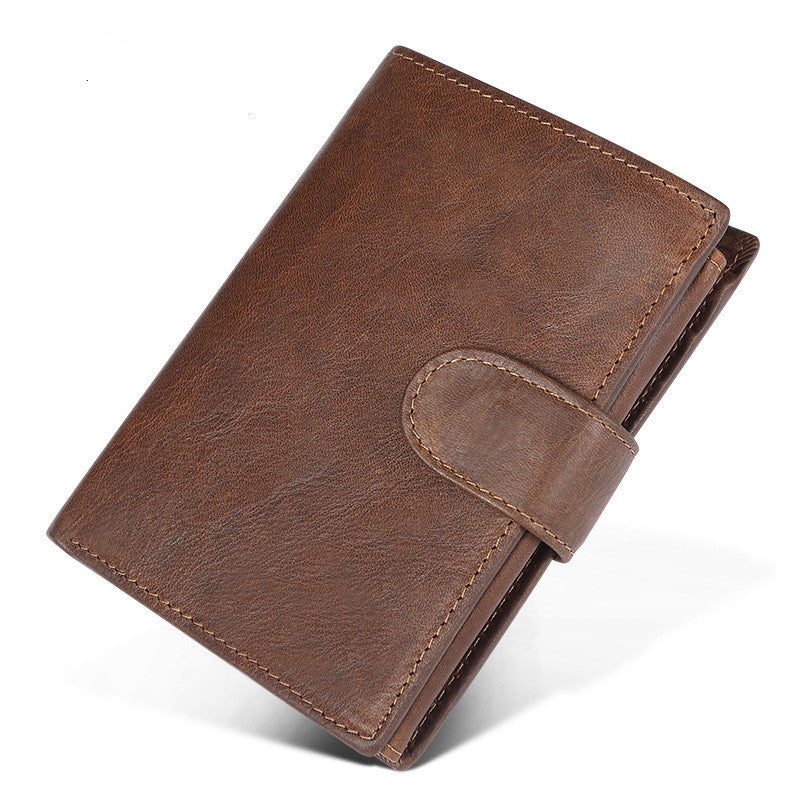 Crazy horse leather wallet for men – slim front pocket everyday carry