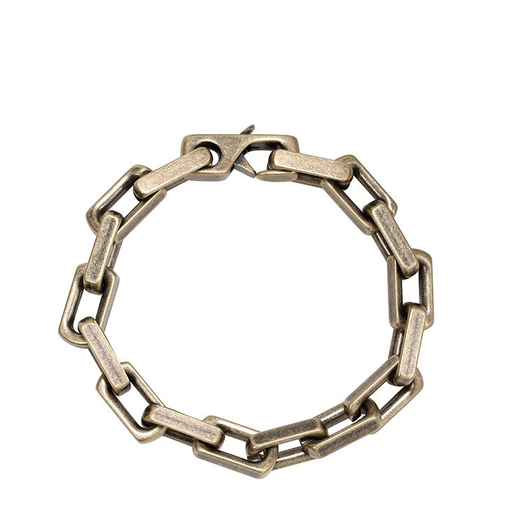 European And American Hip-hop Street Thick Antique Bronze Titanium Steel Bracelet