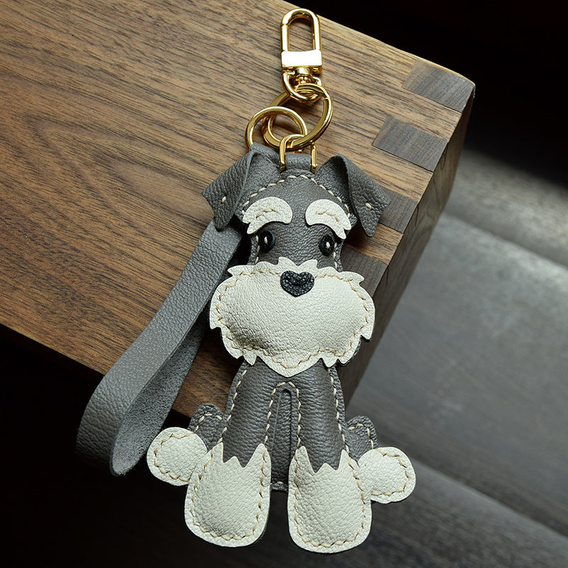 Schnauzer Hand Sewn Car Key Pendant