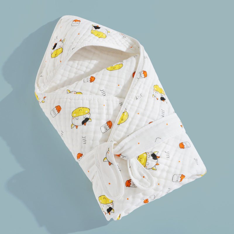 Pure Cotton Gauze Spring Newborn Cotton Hooded Bath Towel Baby Blanket