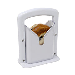 Bagel slicer cutter kitchen tool – cradle slot bagel resting position