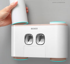 Toothbrush holder set wall mounted family – 4 cups 2 large 2 small detail