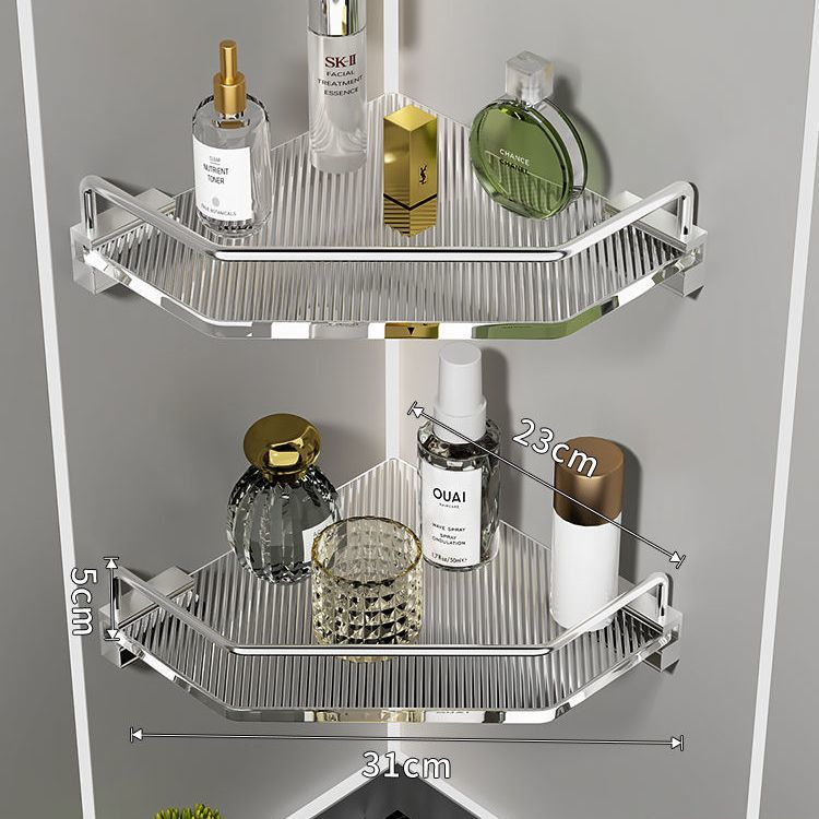 Acrylic bathroom shelf space aluminum – 3 layer triple storage option