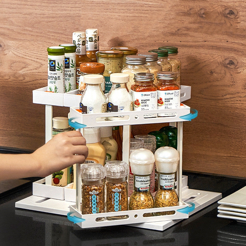 Under sink pull-out spice rack organizer – single layer pull-out detail