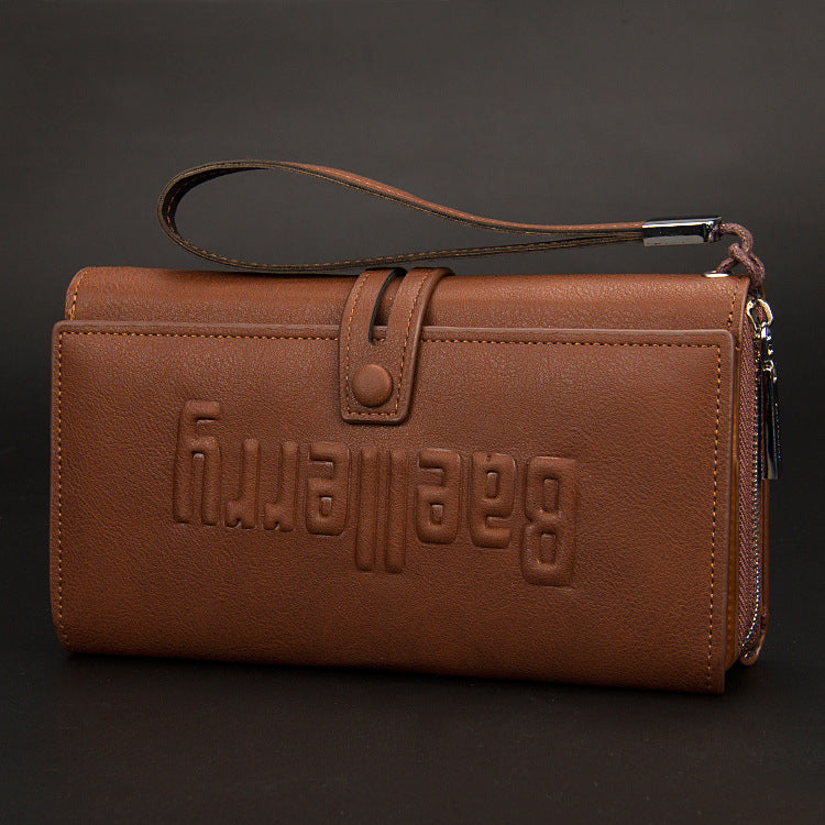 Large capacity wallet handbag for men – spacious interior card cash slots