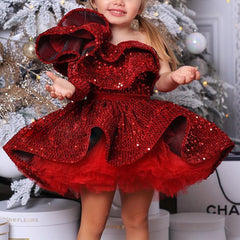 Children's Dress Female New Costume Flower Girl Long-sleeved Catwalk Princess