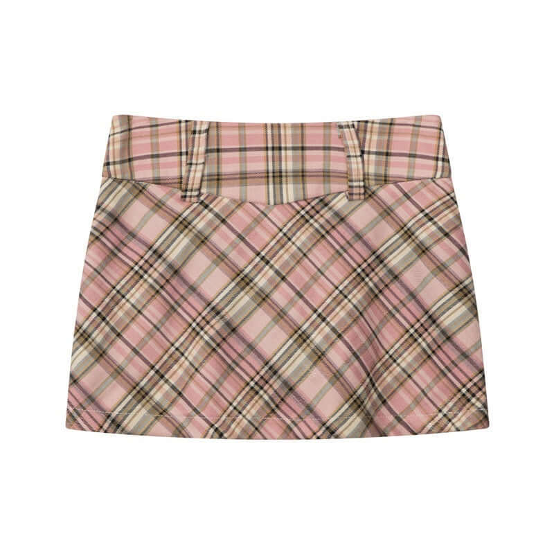 High Waist Slimming Sheath Plaid Skirt