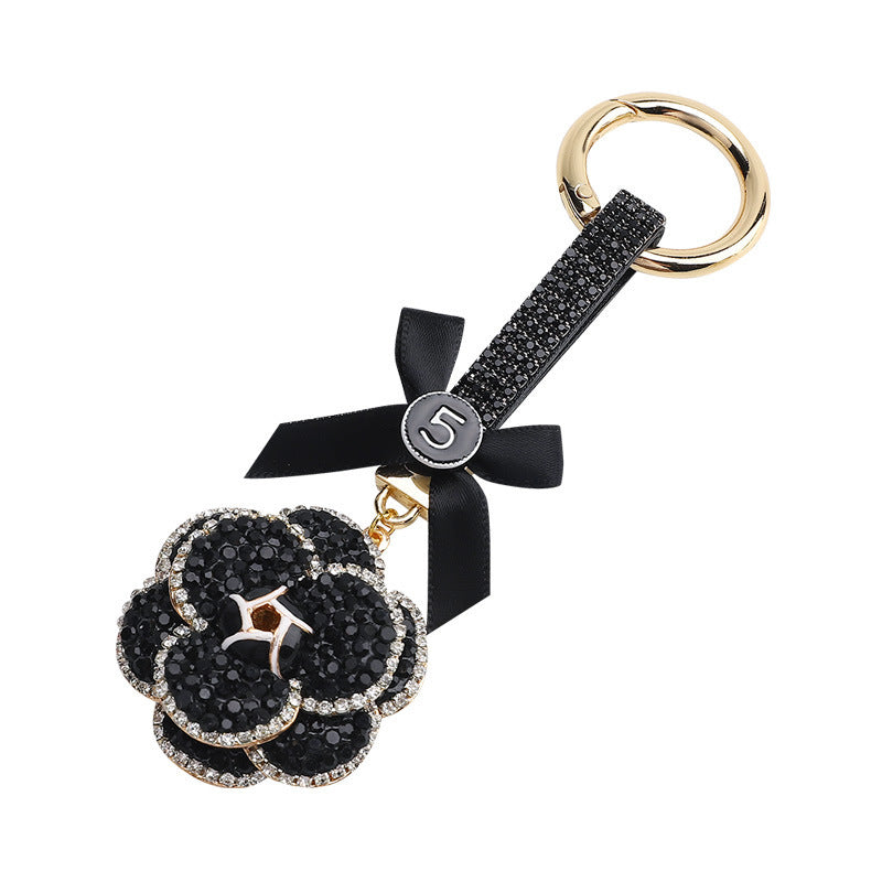 Camellia Diamond Pendant For Car Key Chain