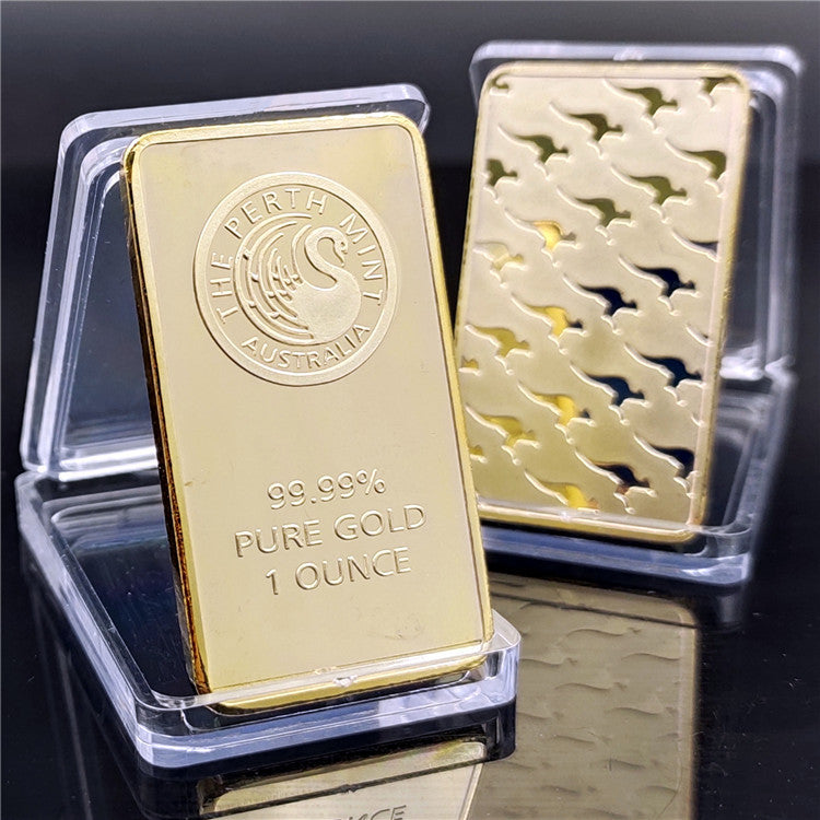 Swan commemorative coin collectible – 50x28x3mm iron electroplating detail