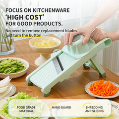Mandoline vegetable slicer julienne grater – adjustable 304 steel front view