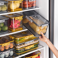Refrigerator storage box food grade PET – transparent fresh-keep front view