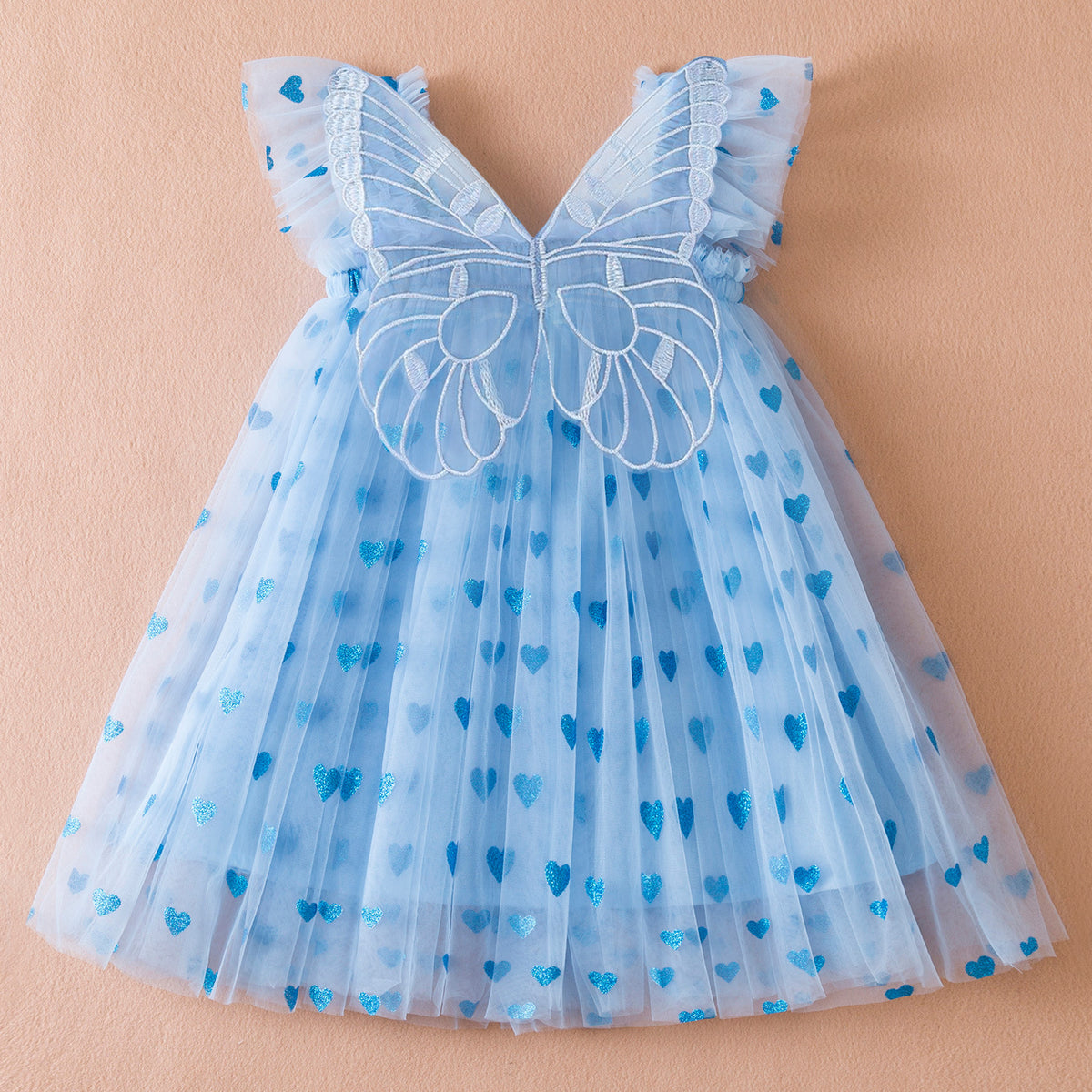 Three-dimensional Wings Mesh Girl Dress