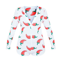 Chili print sexy jumpsuit