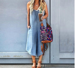 Suspender Jeans Loose Wide Leg Rompers