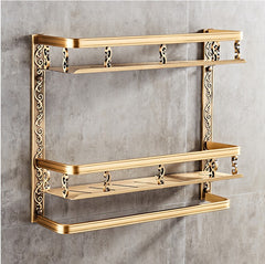 European bathroom shelf space aluminum wall – silver black color options