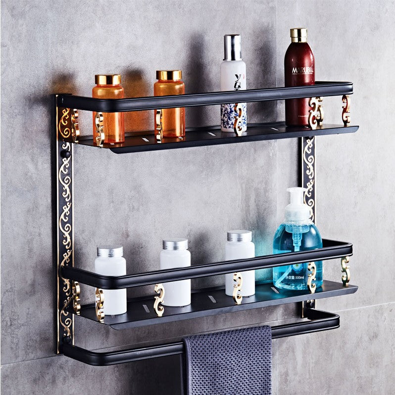European bathroom shelf space aluminum wall – single layer storage rack