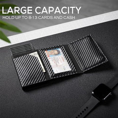 AirTag wallet for men with RFID blocking – 10 cards ID window money clip