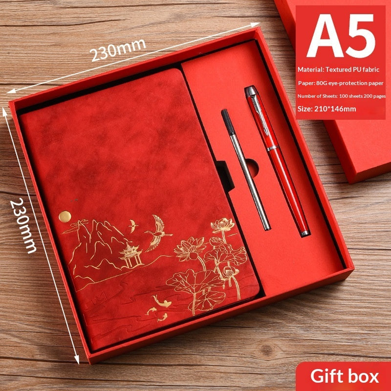 Vintage A5 notebook gift box set – Pick N Drop business gift USA Europe