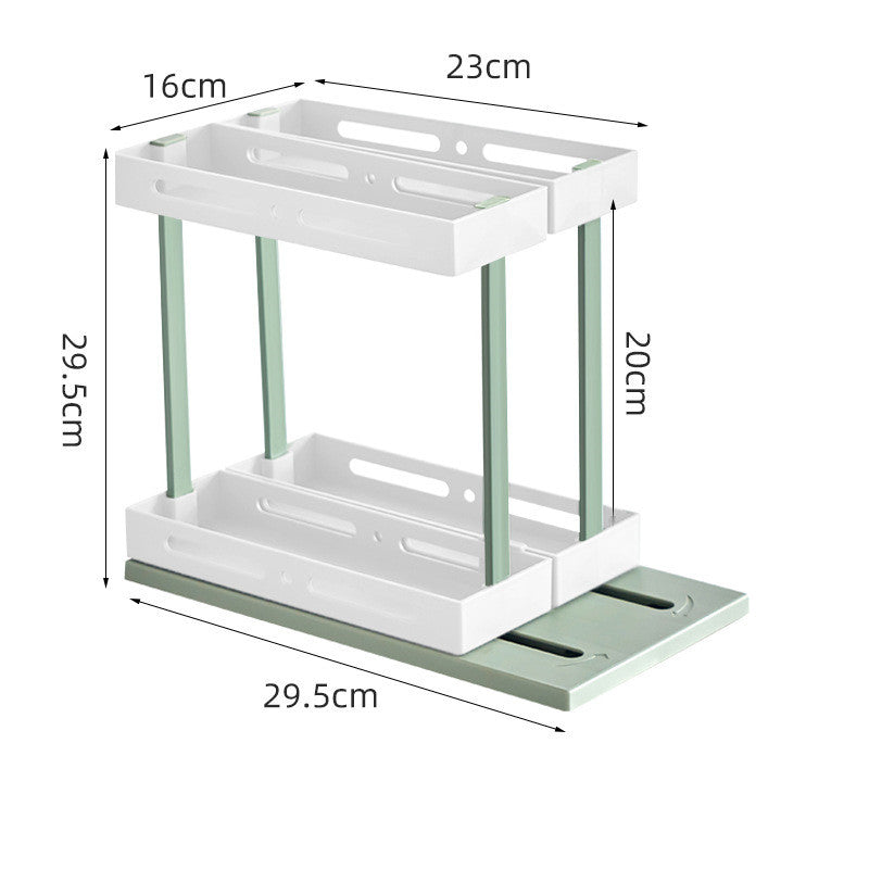 Under sink pull-out spice rack organizer – bathroom vanity cabinet