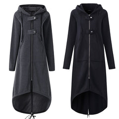 Fleece sweater hooded coat