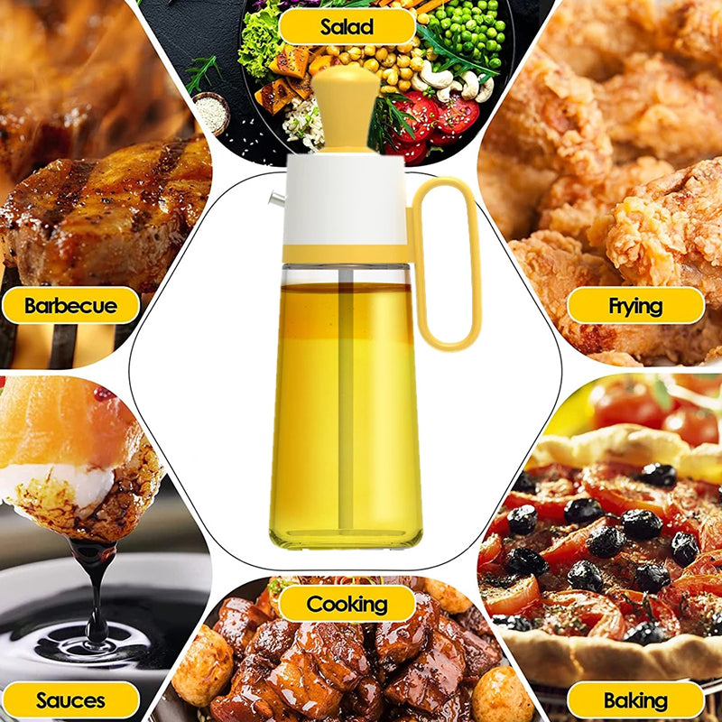 2-in-1 oil dispenser bottle with brush – BBQ grilling outdoor cooking use