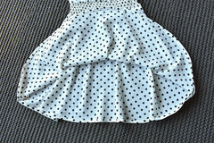 Round Neck Off-the-shoulder Polka-dot Fungus-trimmed Midi Dress