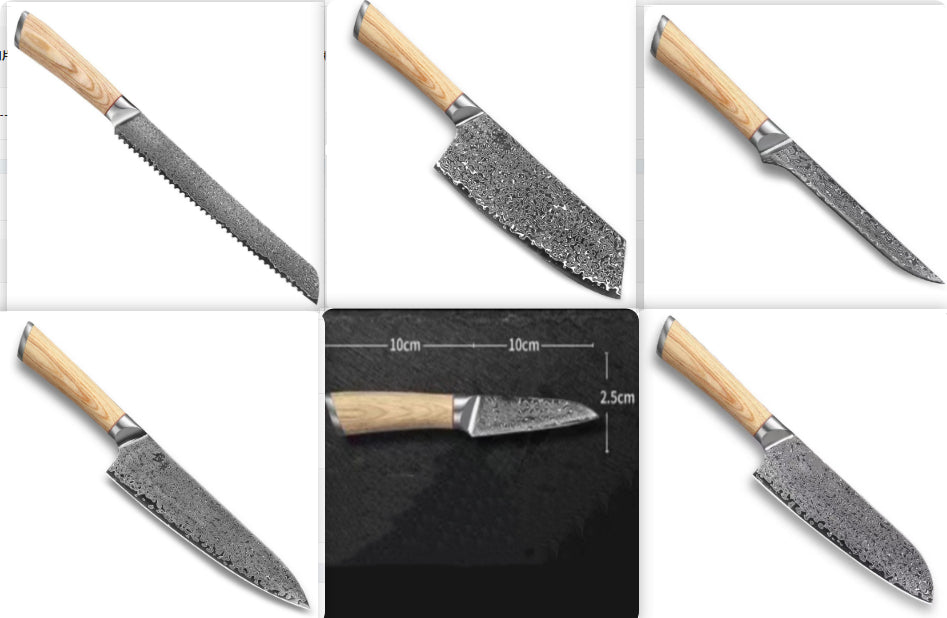 Damascus kitchen knife set – Pick N Drop premium gift USA Europe