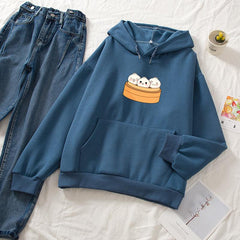 Hooded Solid Color Versatile Loose Student Hoodie Youth Casual