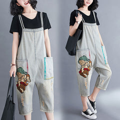 Women's Loose New Embroidered Cartoon One Piece Harem Pants