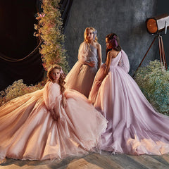 Dress Trailing Puffy Dress