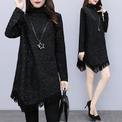 Large Size Ladies Irregular Tassel A-line Dress
