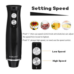 Electric hand blender 700W egg beater – juice crush stir beat mix functions