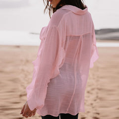 Women's Fashion Long Sleeve Solid Color Shirt