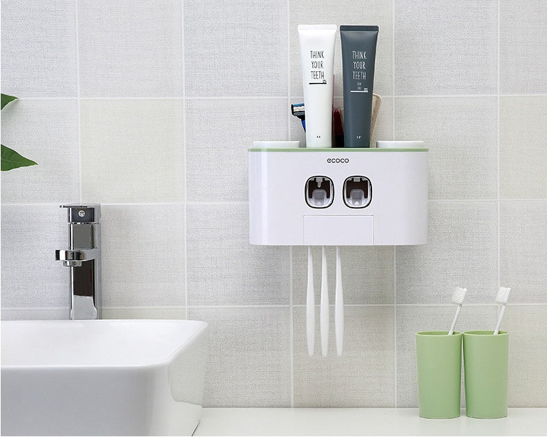 Toothbrush holder set wall mounted family – magnetic suction cup installation
