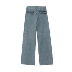 Summer Women's Mid-waist Wide-leg Straight Jeans Women