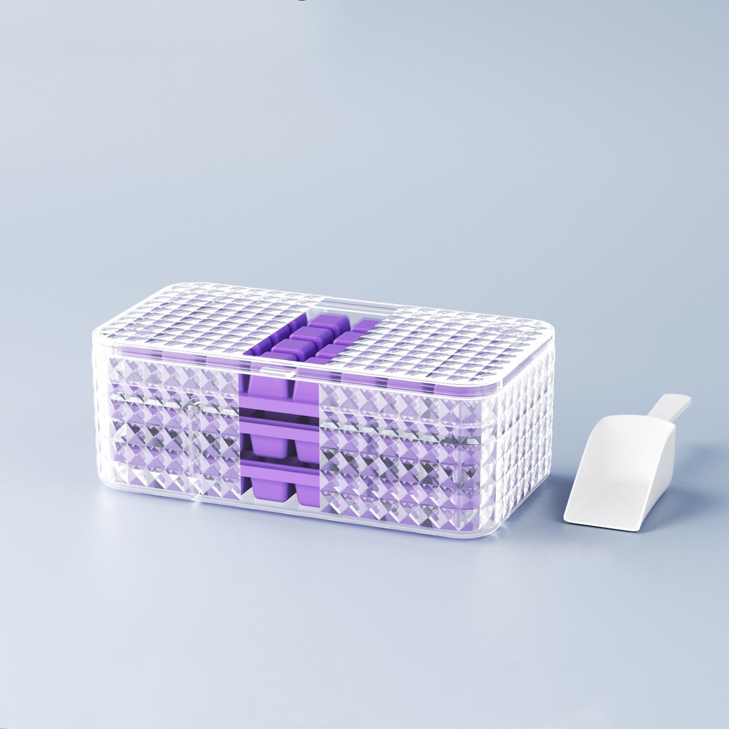 Silicone ice cube tray with lid – multi-layer ice maker storage box