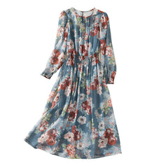 New Women's Clothing Round-neck Long-sleeved Dress With Suspenders